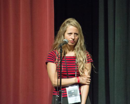 Crystal Moselle, director of The Wolfpack, answering questions