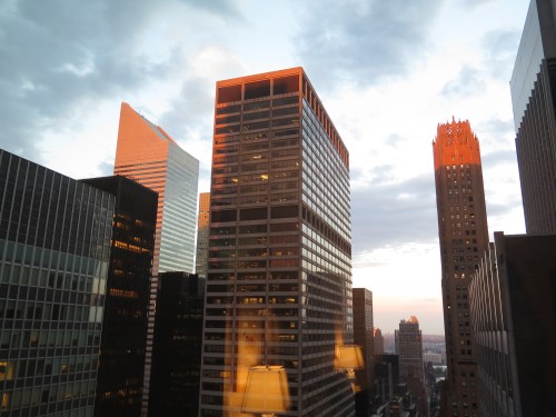 Sunset right after we checked in at the New York Palace