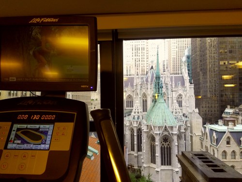 A view of St. Pat's from the hotel gym.